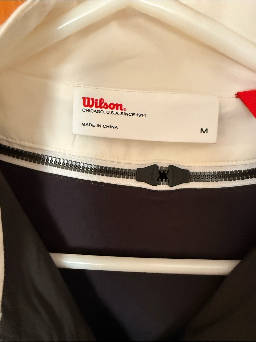 RARE Wilson White Windbreaker Jacket with Black Zipper Accents - Picture 6 of 12